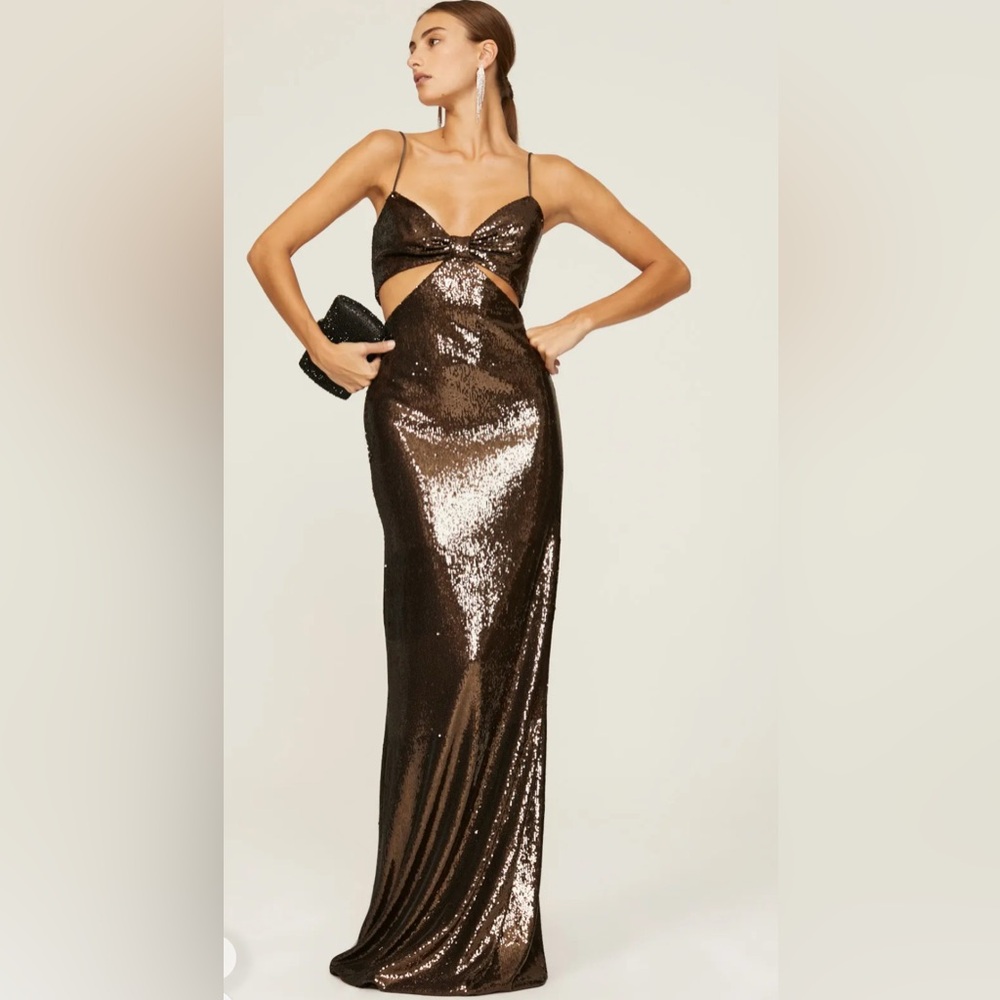 Halston Chloe Sequin Gown - Picture 1 of 14